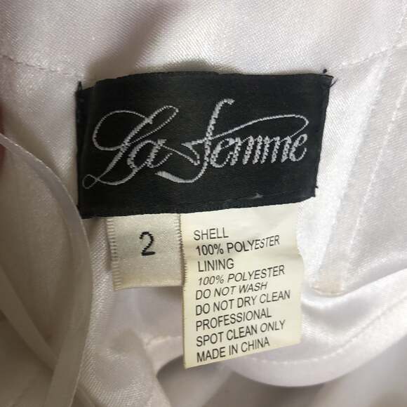 La Femme strapless sweetheart white gold foil jewelled sequin gown size 2 - Picture 12 of 12